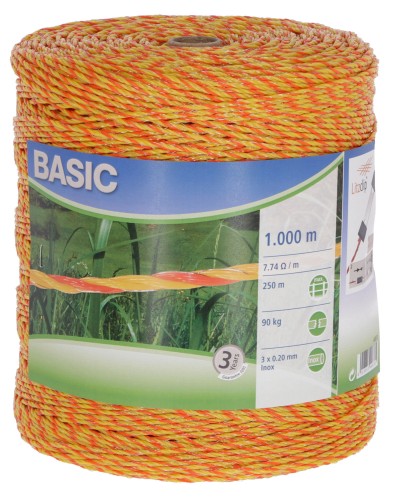 Plecionka ogrodzeniowa BASIC, 1000 m, żółto-pomarańczowa, Kerbl - Intertraktor