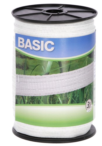 Taśma ogrodzeniowa BASIC, 200m x 20mm, biała, Kerbl - Intertraktor