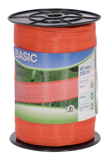Taśma ogrodzeniowa BASIC, 200m x 40mm, pomarańczowa, Kerbl - Intertraktor