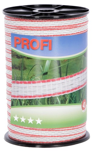 Taśma ogrodzeniowa PROFI, 200m x 12mm, biało-czerwona, Kerbl - Intertraktor