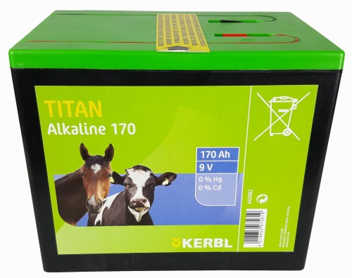 Bateria alkaliczna do elektryzatora TITAN, 9 V, 170 Ah, Kerbl - Intertraktor