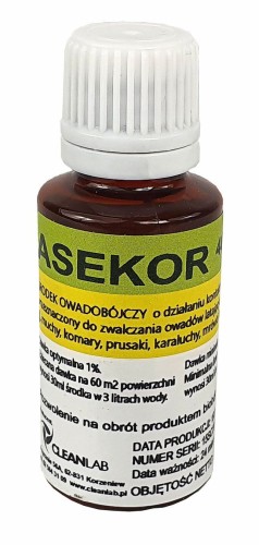 Środek owadobójczy na owady biegające i latające ASEKOR 400 Plus, koncentrat, 30 ml - Intertraktor