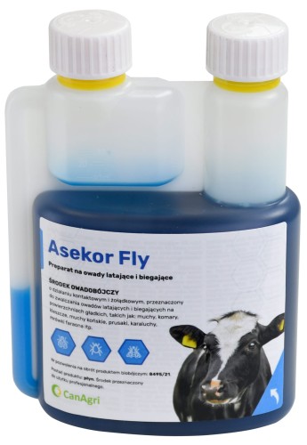 Preparat na owady latające i biegające ASEKOR FLY, niebieski, 600 ml - Intertraktor