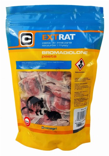Trutka na myszy i szczury, pasta 1 kg, bromadiolon, Extrat. - Intertraktor