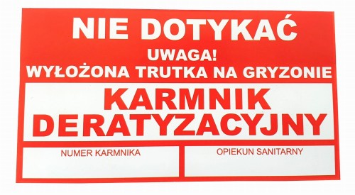Naklejka ostrzegawcza ,,Karmnik deratyzacyjny'' 110 x 60, Can Agri - Intertraktor