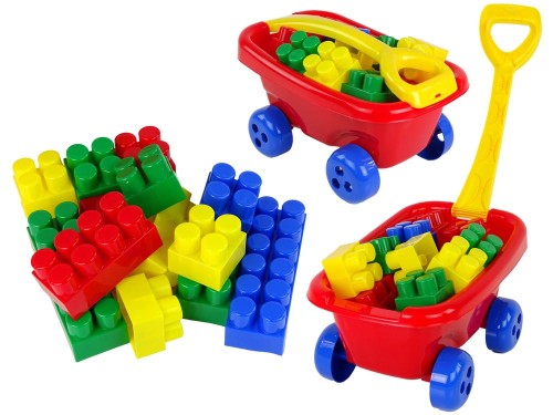 Wózek do Ciągnięcia z Kolorowymi Klockami K3 Czerwony - Intertraktor