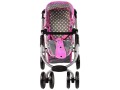 Wózek Dla Lalek Spacerówka 2 w 1 Gondola Torba Różowy Gwiazdki