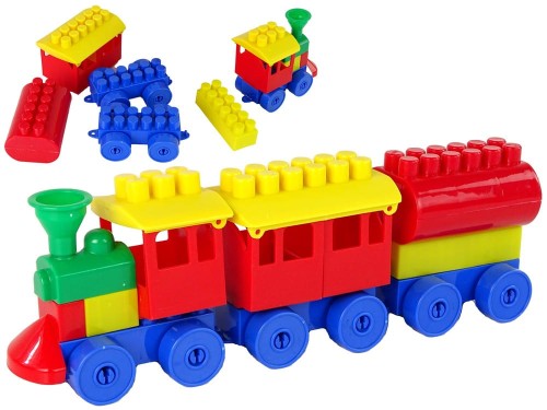 Kolorowy Pociąg K2 Klocki 3 części - Intertraktor