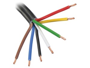 żyłowy kabel elektryczny - 7 Rdzeń, 0.5mm² Przewód, Czarny (Długość: 1M) S.4819