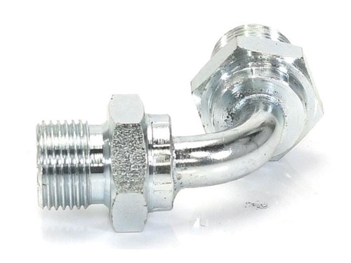Adapter hydrauliczny 3/8'' BSP Męski x 3/8'' BSP Męski 90° Swept Elbow S.14120 - Intertraktor