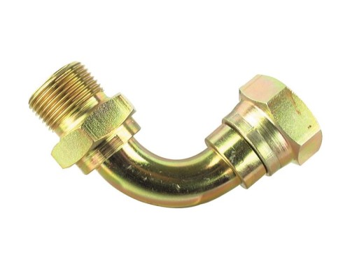 Adapter hydrauliczny 1'' BSP Męski x 1'' BSP Obrotowa żeńska 90° Swept Elbow S.127837 - Intertraktor