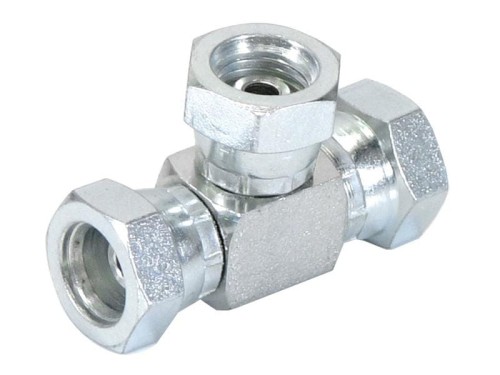 Trójnik hydrauliczny 1/4'' BSP Obrotowa żeńska x 1/4'' BSP Obrotowa żeńska x 1/4'' BSP Obrotowa żeńska S.12115 - Intertraktor