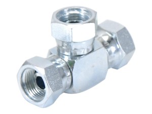 Trójnik hydrauliczny 3/8'' BSP Obrotowa żeńska x 3/8'' BSP Obrotowa żeńska x 3/8'' BSP Obrotowa żeńska S.12771
