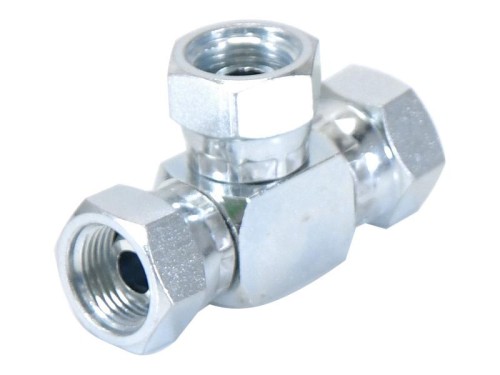 Trójnik hydrauliczny 3/8'' BSP Obrotowa żeńska x 3/8'' BSP Obrotowa żeńska x 3/8'' BSP Obrotowa żeńska S.12771 - Intertraktor
