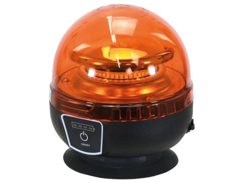 LED Akumulatorowa lampa ostrzegawcza (Pomarańczowy), Interference: Class 3, Na magnes, 12-24V S.162709 - Intertraktor