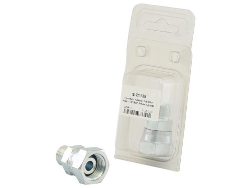 Adapter hydrauliczny 3/8'' BSP Męski x 1/2'' BSP Obrotowa żeńska (agropak 1szt.) S.21138 - Intertraktor