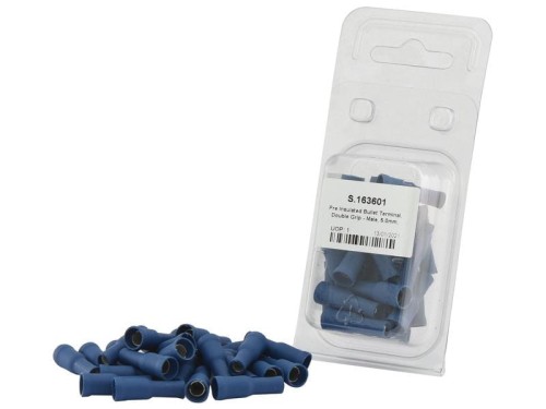 Końcówka Na Kabel, Double Grip - Męski, 5.0mm, Niebieska (1.5 - 2.5mm) (agropak 25 szt) S.163601 - Intertraktor
