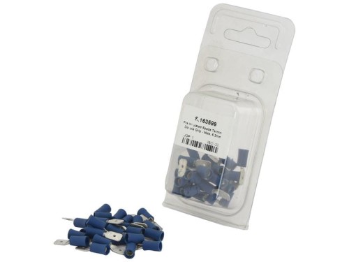 Końcówka na Kabel, Double Grip - Męski, 6.3mm, Niebieska (1.5 - 2.5mm) (agropak 25 szt) S.163599 - Intertraktor