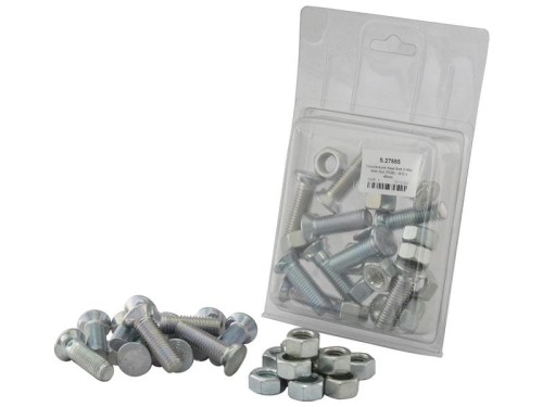 Śruba z nakrętką - M12 x 40mm, Wytrzymałość na rozciąganie 8.8 (8 szt agropak) S.27555 - Intertraktor