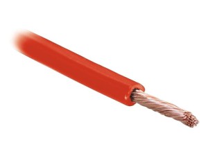 żyłowy kabel elektryczny - 1 Rdzeń, 10mm² Przewód, Czerwony (Długość: 50M) S.139726