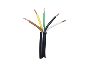 żyłowy kabel elektryczny - 5 Rdzeń, 1mm² Przewód, Czarny (Długość: 50M) S.139732