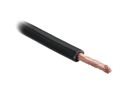 żyłowy kabel elektryczny - 1 Rdzeń, 6mm² Przewód, Czarny (Długość: 50M) S.51924 - Intertraktor