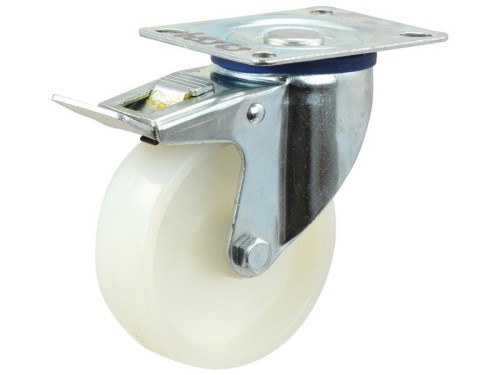 Braked Plastik/Nylon Kółko samonastawne - Pojemność: 130kgs, Ø koła, mm: 100mm S.52589 - Intertraktor