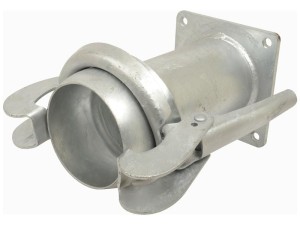 Złącze z kołnierzem czworokątnym - Długi - Męska 4'' (108mm) x 4'' (100mm) (galvanizado) S.59435