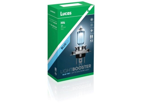 Halogen Lightbooster Blue50 Head Light (Halogen), Twin Pack, H4, 12V, 60/55W, P43t S.164862 - Intertraktor
