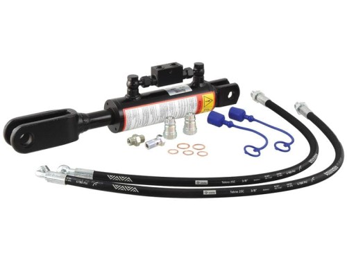 Wieszak hydrauliczny poziomujący (Dostarczany z: przewodami) - Widełki Otwór Ø 19mm - Widełki Otwór Ø 26x60mm - Długość min: 510mm, średnica cylindra: 63mm. S.113939 - Intertraktor