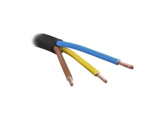 żyłowy kabel elektryczny - 3 Rdzeń, 1.5mm² Przewód, Czarny (Długość: 50M) S.5962
