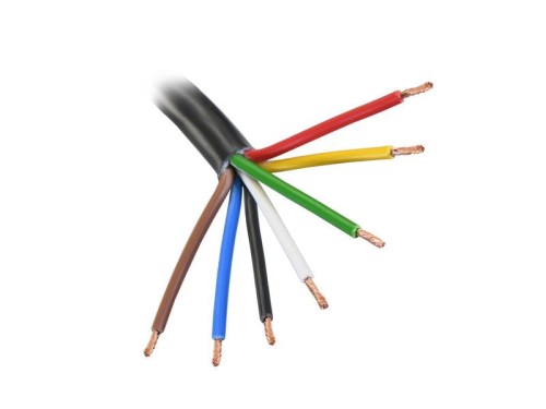 żyłowy kabel elektryczny - 7 Rdzeń, 1.5mm² Przewód, Czarny (Długość: 1M) S.51944 - Intertraktor