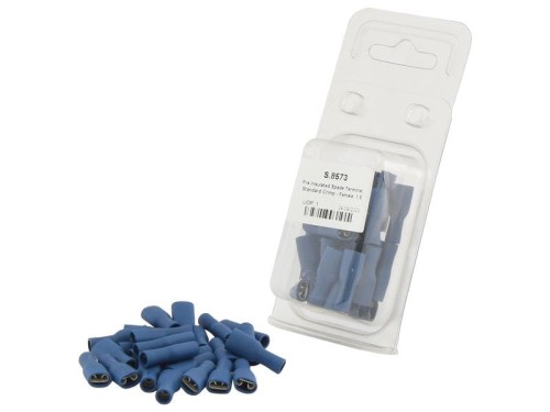 Końcówka na Kabel, Standard Grip - Żeński, 6.3mm, Niebieska (1.5 - 2.5mm) (agropak 25 szt) S.8573 - Intertraktor
