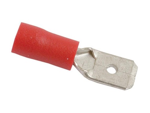 Końcówka na Kabel, Standard Grip - Męski, 6.3mm, Czerwony (0.5 - 1.5mm) S.8539 - Intertraktor