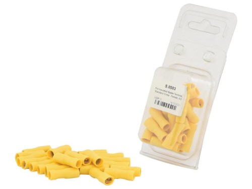 Końcówka na Kabel, Standard Grip - Żeński, 6.3mm, żółty (4.0 - 6.0mm) (agropak 25 szt) S.8583 - Intertraktor