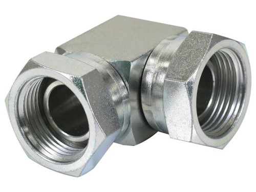 Adapter hydrauliczny 1'' BSP Obrotowa żeńska x 1'' BSP Obrotowa żeńska 90° Kolanko kompaktowe S.35121 - Intertraktor