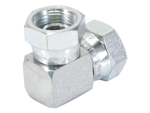 Adapter hydrauliczny 1/2'' BSP Obrotowa żeńska x 1/2'' BSP Obrotowa żeńska 90° Kolanko kompaktowe S.35119 - Intertraktor