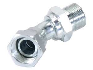 Adapter hydrauliczny 3/4'' BSP Męski x 3/4'' BSP Obrotowa żeńska 135° Swept Elbow S.12055