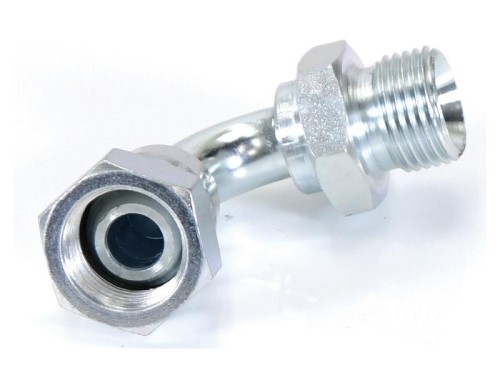 Adapter hydrauliczny 3/8'' BSP Męski x 3/8'' BSP Obrotowa żeńska 90° Swept Elbow S.12049 - Intertraktor