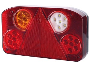LED Lampa zespolona, Funkcje: 5, Hamulec / Tylna / Obrysowa / Przeciwmgielna / Cofania, lewa, 12-24V S.113378