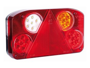 LED Lampa zespolona, Funkcje: 6, Hamulec / Tylna / Obrysowa / Przeciwmgielna / Cofania / Tablica Rejestracyjna, prawa, 12-24V S.113379