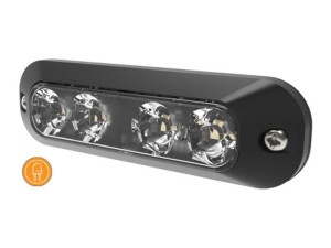 Lampa Ostrzegawcza LED, 4 LED-y, Kolor światła: Pomarańczowy S.164688
