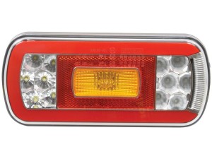 LED Lampa zespolona, Funkcje: 6, Hamulec / Tylna / Kierunkowskaz / Cofania / Tablica Rejestracyjna / Odblask, Lewa/Prawa, 12-24V S.143047