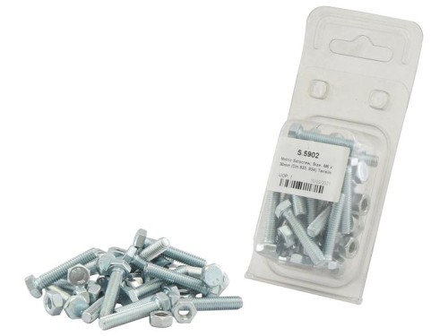 Zestaw śrub metrycznych, M6x30mm (DIN 933, DIN 934) Wytrzymałość na rozciąganie: 8.8. S.5902 - Intertraktor