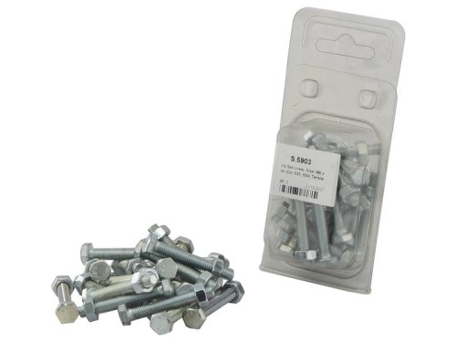 Zestaw śrub metrycznych, M6x40mm (DIN 933, DIN 934) Wytrzymałość na rozciąganie: 8.8. S.5903 - Intertraktor