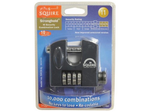 Squire Recodable Stronghold Padlock - mosiądz, Szerokość: 65mm (Stopień bezpieczeństwa: 6) S.28868 - Intertraktor