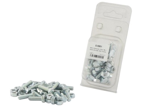 Zestaw śrub metrycznych, M6x20mm (DIN 933, DIN 934) Wytrzymałość na rozciąganie: 8.8. S.5901 - Intertraktor