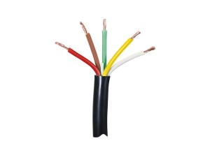 żyłowy kabel elektryczny - 5 Rdzeń, 0.75mm² Przewód, Czarny (Długość: 50M) S.28393