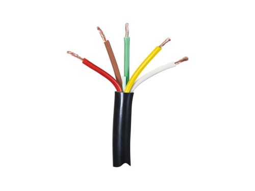 żyłowy kabel elektryczny - 5 Rdzeń, 0.75mm² Przewód, Czarny (Długość: 50M) S.28393 - Intertraktor