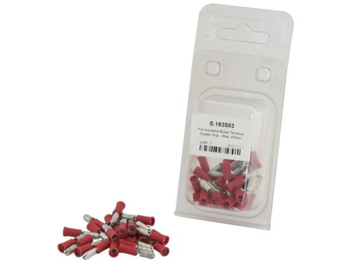 Końcówka Na Kabel, Double Grip - Męski, 4.0mm, Czerwony (0.5 - 1.5mm) (agropak 25 szt) S.163583 - Intertraktor